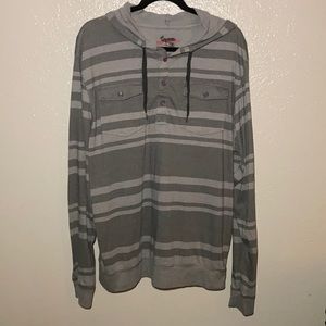 💡Men’s Gray Blind Rooster Long sleeve hoodie